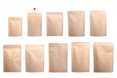 Kraft DoyPack kesice 110x30x185 mm sa zip zatvaranjem, unutrašnjom aluminijumskom oblogom, ovalnim dnom i sa mogućnošću termo zatvaranja – 50 kom